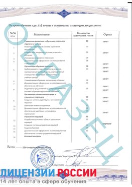 Образец приложение к диплому (страница 2) Николаевск-на-Амуре Профессиональная переподготовка сотрудников 